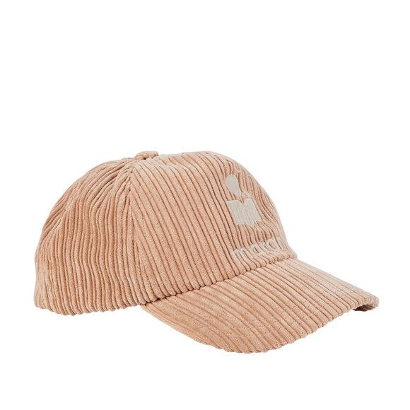 NWT Isabel Marant Tyron Corduroy Baseball Cap Embroidered Logo Pink
